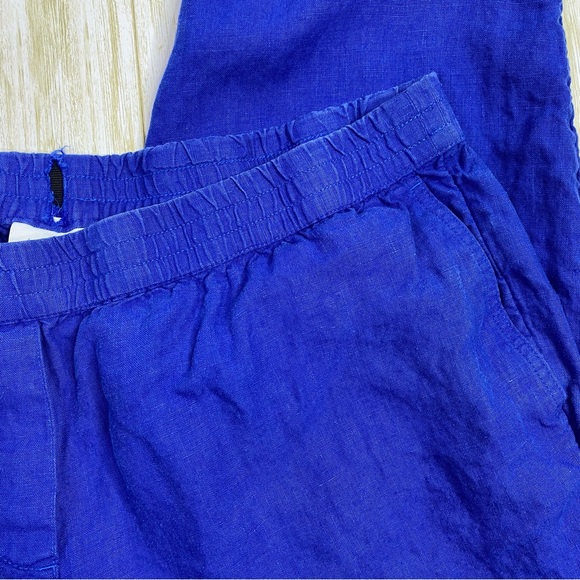 J. Jill Love Linen Royal Blue Linen Pull On Pants - Picture 3 of 6